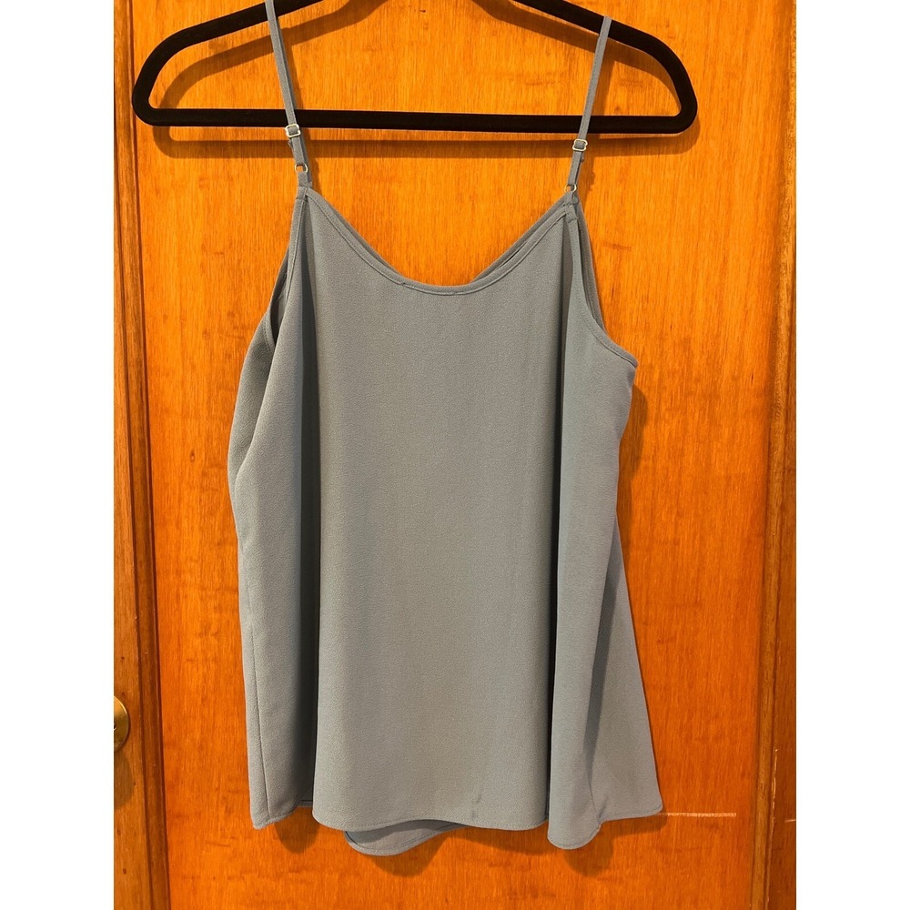 1. State camisole tank pintuck porcelain blue vneck small adjustable straps - Picture 7 of 9